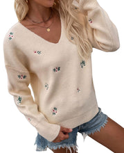 Load image into Gallery viewer, Flower Pattern Knitted Pullover Sweaters
