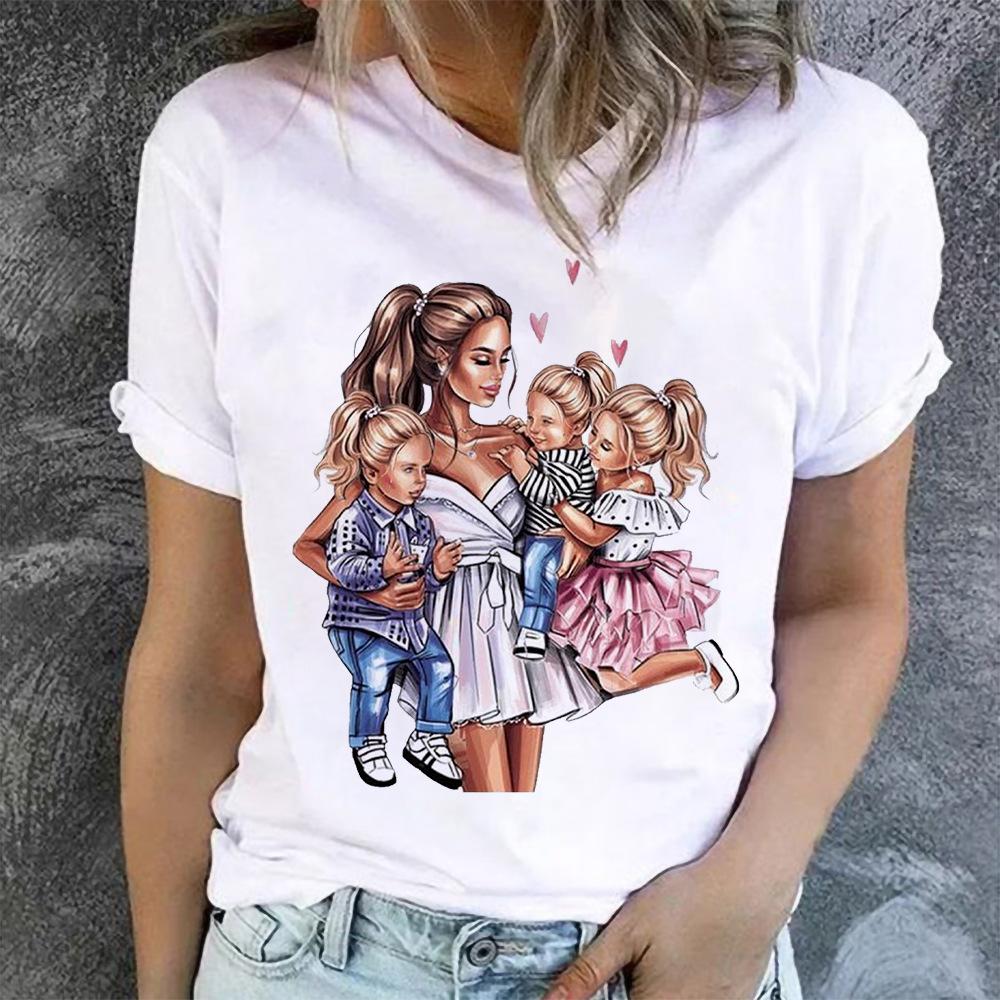Super Mama And Girls Print T Shirt Mother's Day Gift