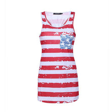 Load image into Gallery viewer, American Flag Star Tank Tops with Cute Butterfly Knot

