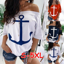 Load image into Gallery viewer, Cute Anchor Printed Blouse Tops
