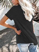 Load image into Gallery viewer, Solid  Basic T-shirt with A Cute Front Pocket
