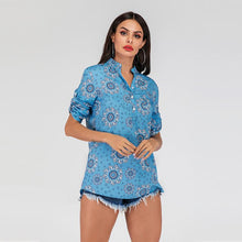 Load image into Gallery viewer, Floral Printed Cuffed Sleeve blouses
