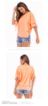 Load image into Gallery viewer, Plus Size Summer T Shirts with Drawstring Sleeves
