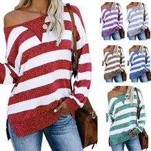 Load image into Gallery viewer, Striped Loose Fitted Cosy Tops
