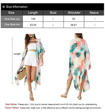 Load image into Gallery viewer, Rayon Leaf Print Kimono Coverup

