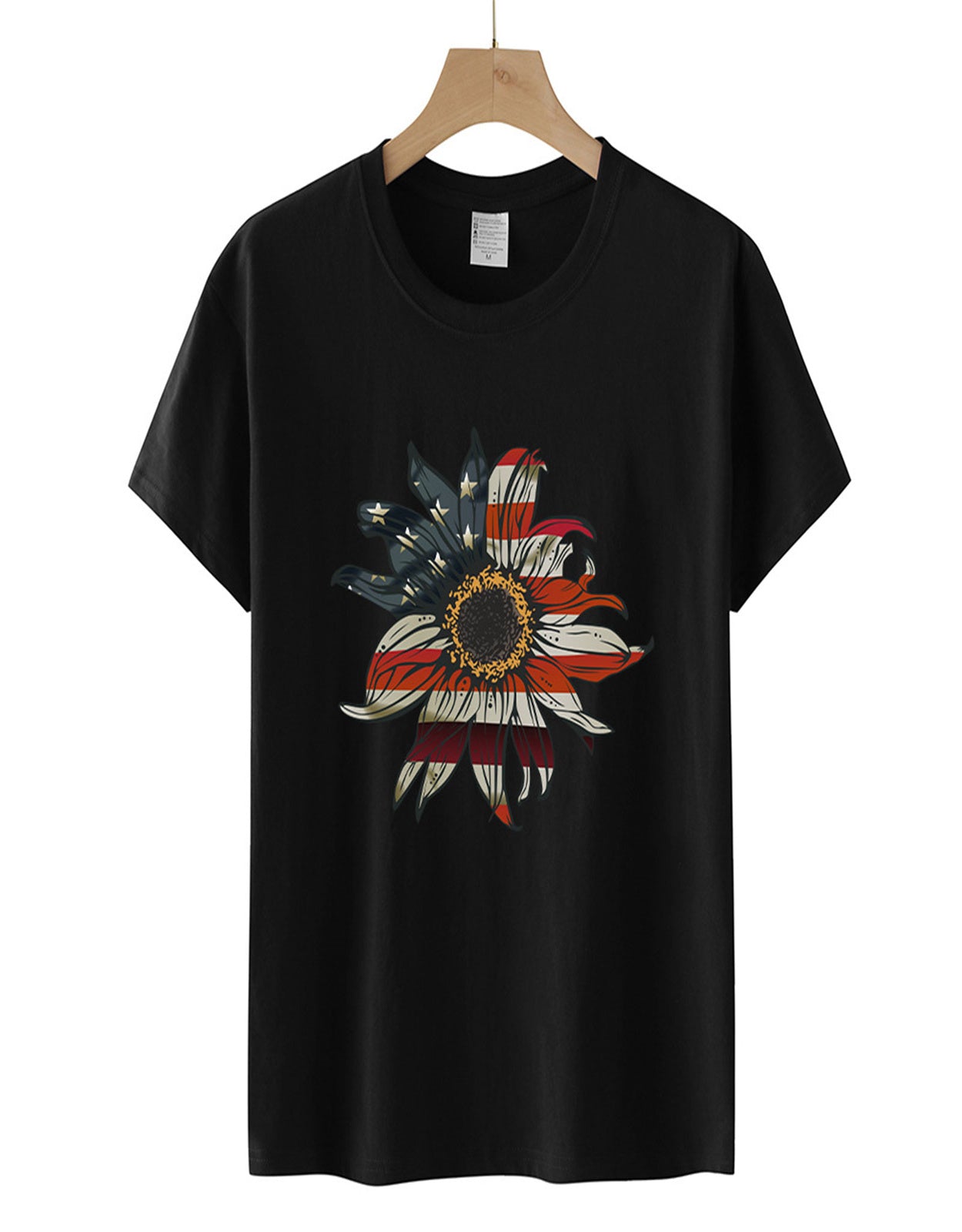 Summer Sunflower Flag Print T-Shirt
