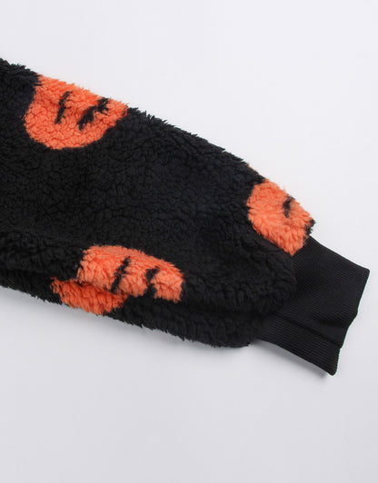 Halloween Thickened Cashmere Long Sleeve Evil Pumpkin Sweater