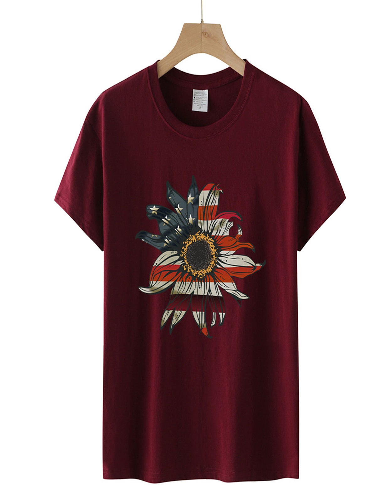 Summer Sunflower Flag Print T-Shirt