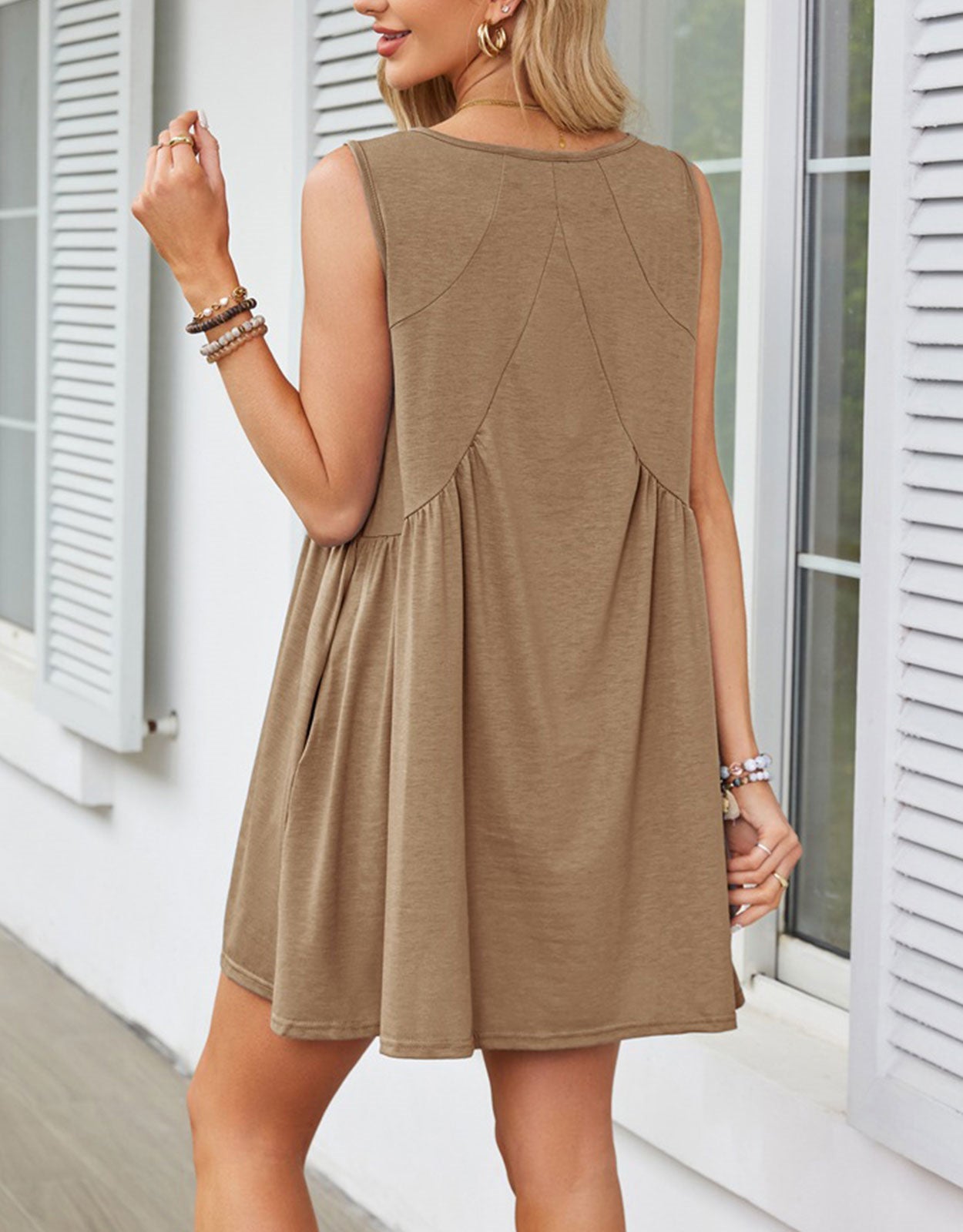 Casual Summer V-Neck Pocket Mini Dress