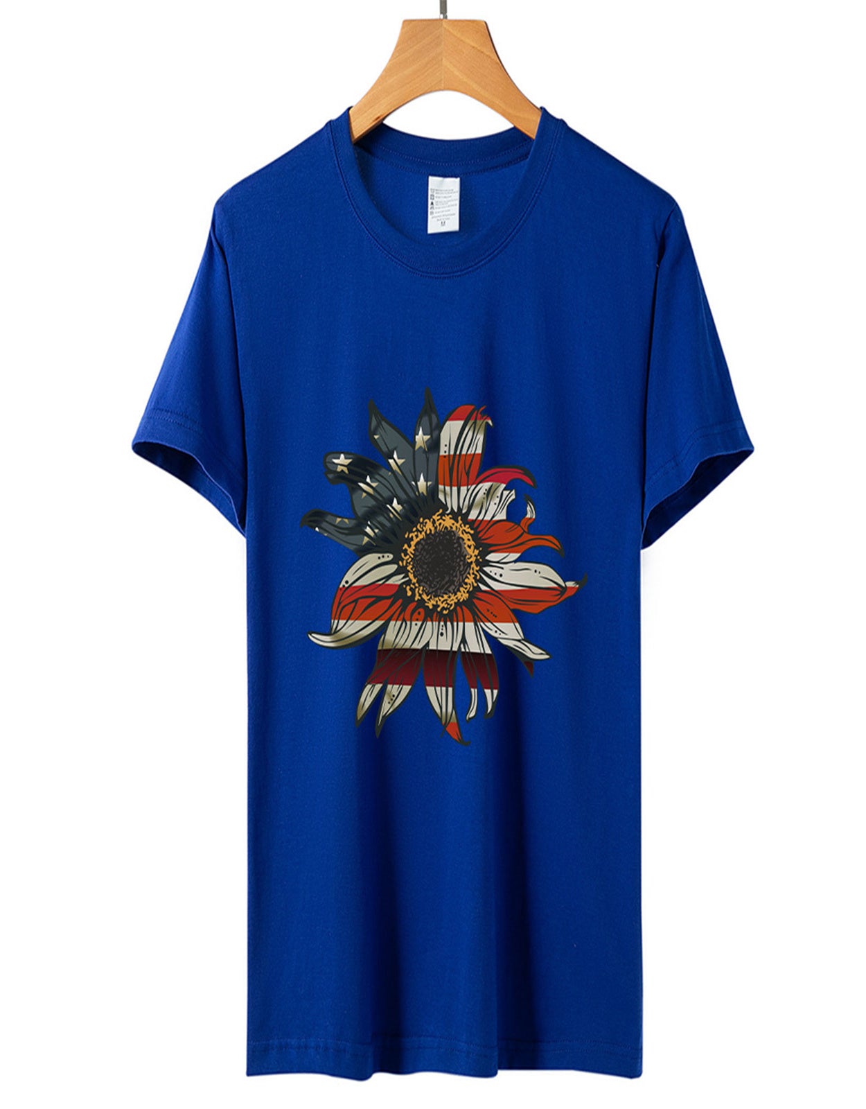 Summer Sunflower Flag Print T-Shirt