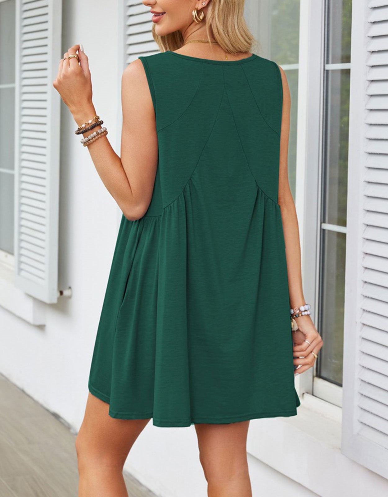 Casual Summer V-Neck Pocket Mini Dress