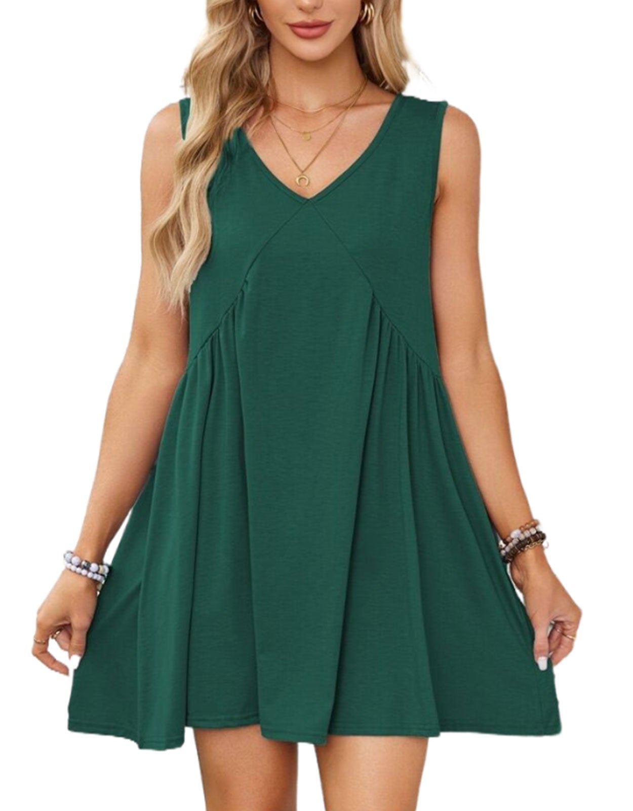 Casual Summer V-Neck Pocket Mini Dress