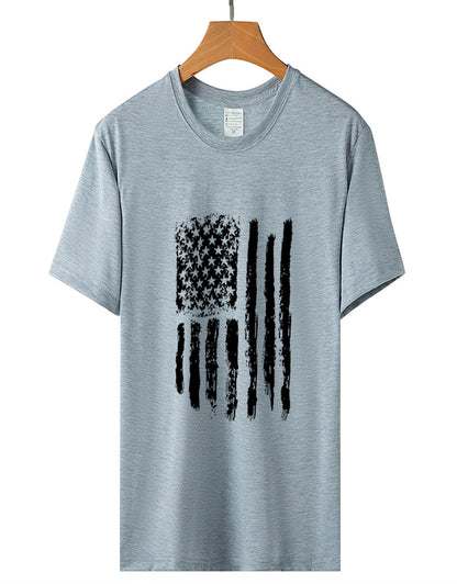 Summer American Flag Ink Printed T-shirt