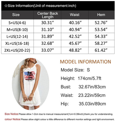 USA Flag Island Tank Top Lightweight Dress Cover Up