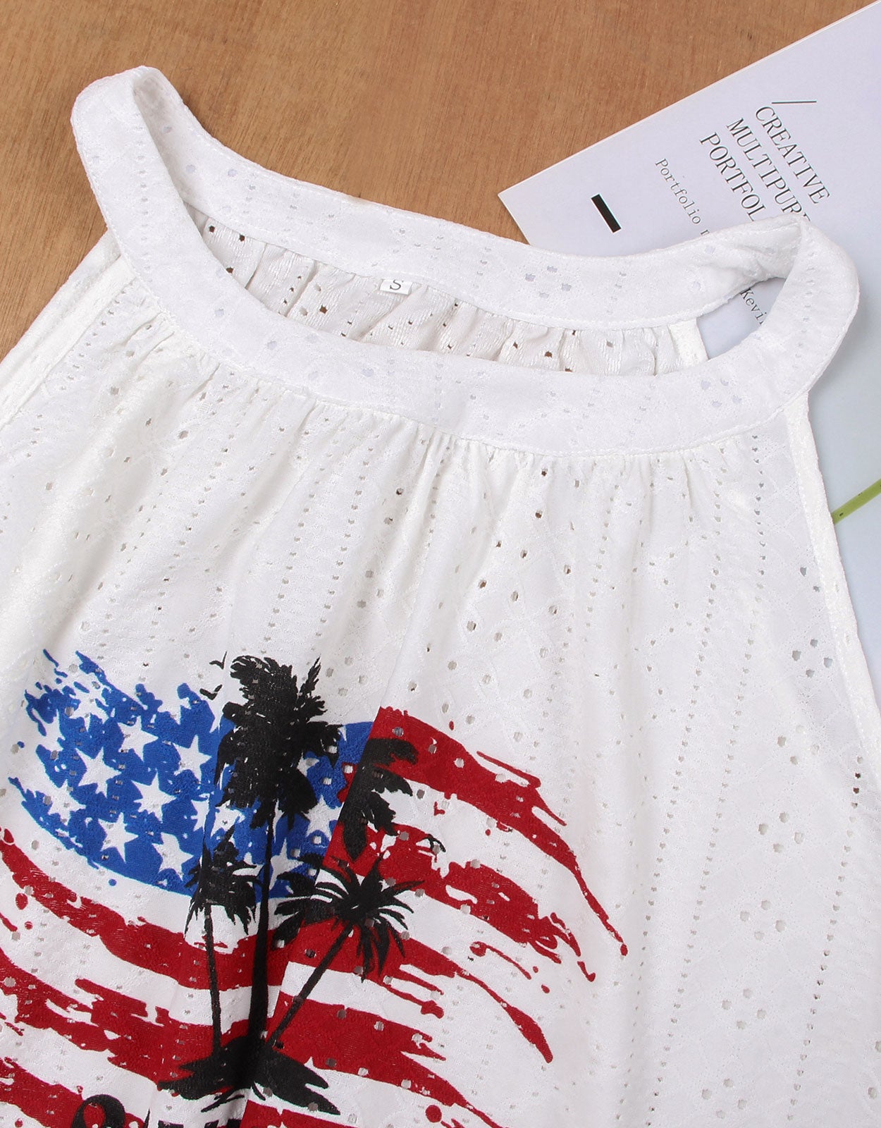 USA Flag Island Tank Top Lightweight Dress Cover Up