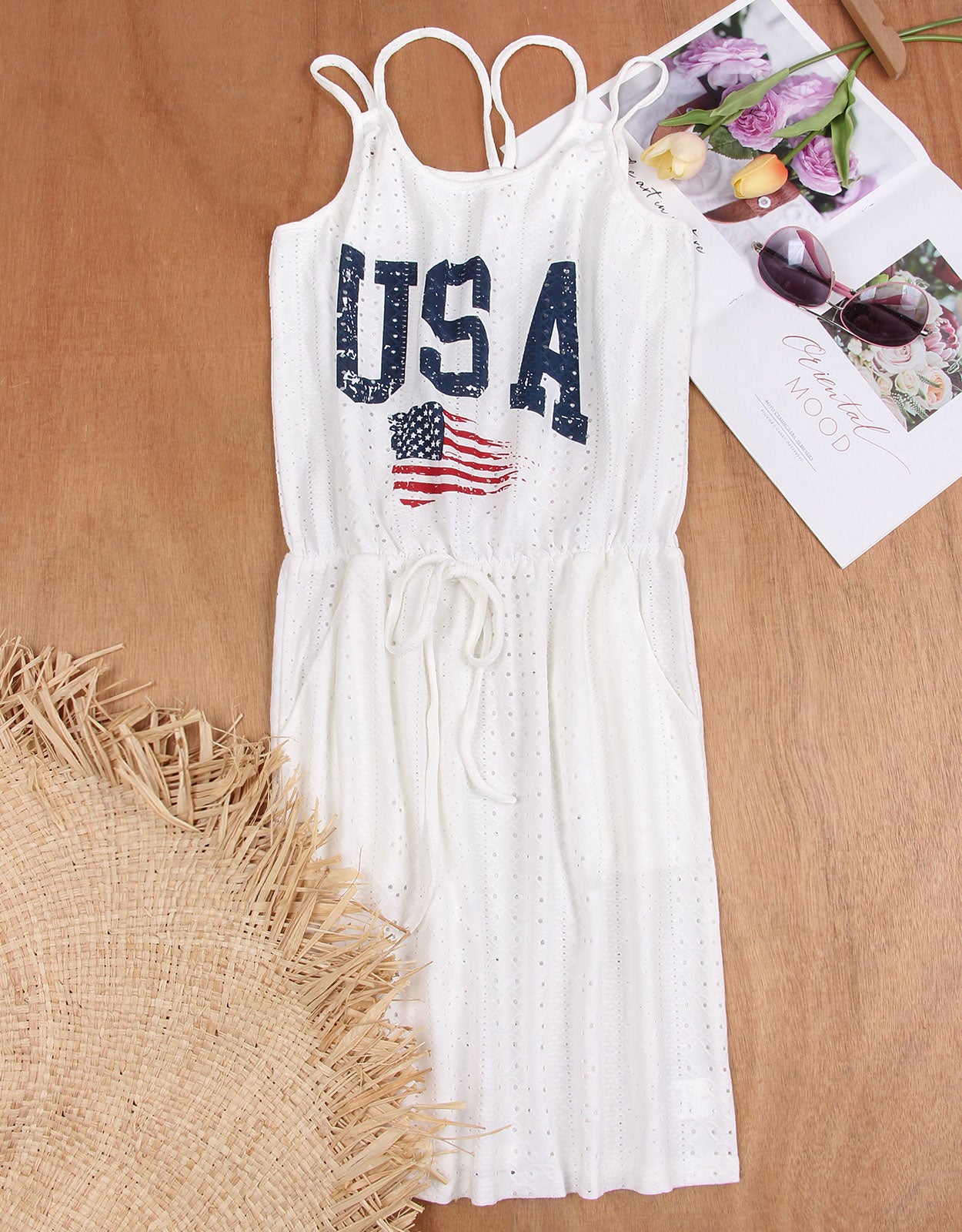USA Flag Printed Women's Swimsuit Cover-up