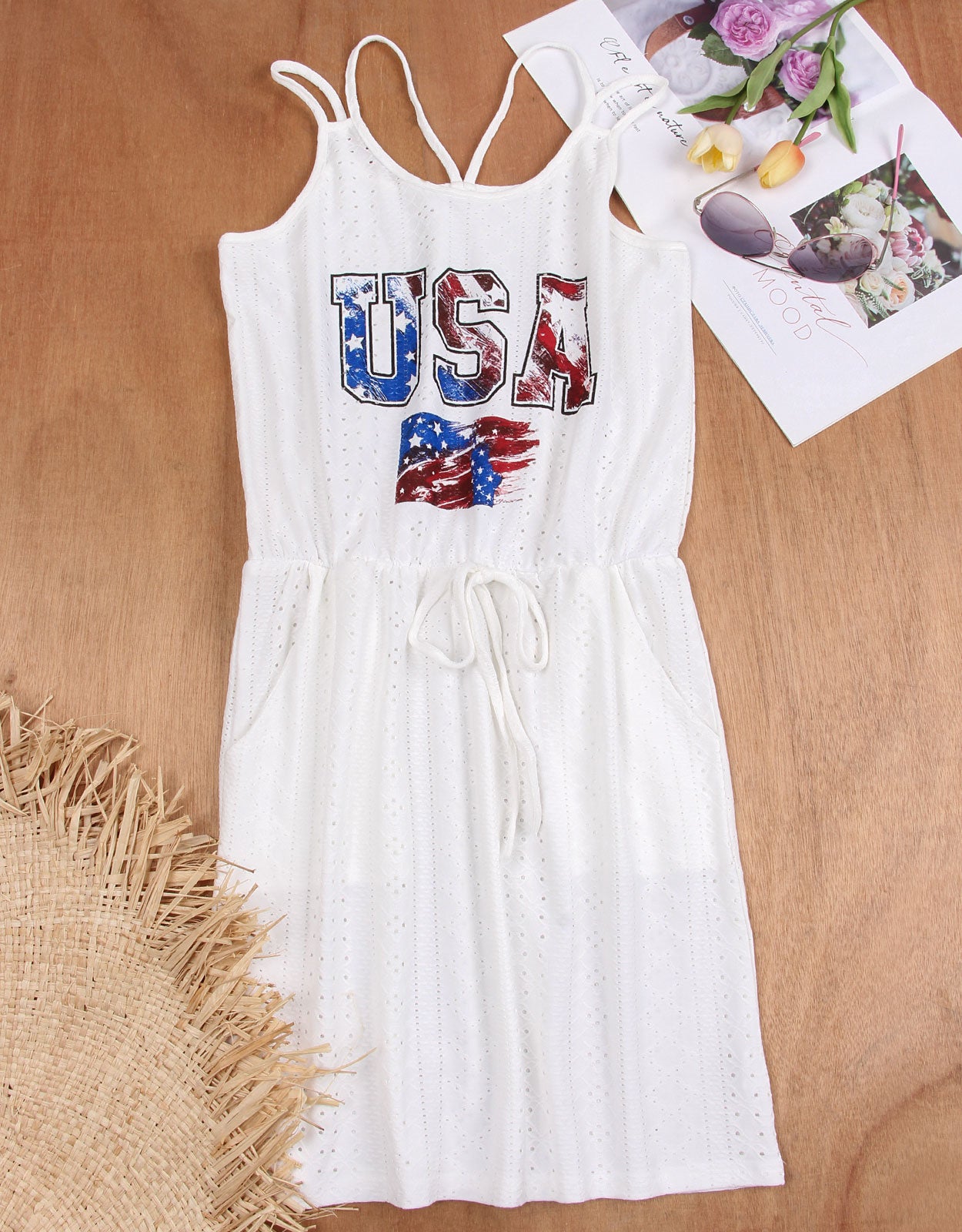 USA  Flag PrintedPrinted Women's Swimsuit Cover-up