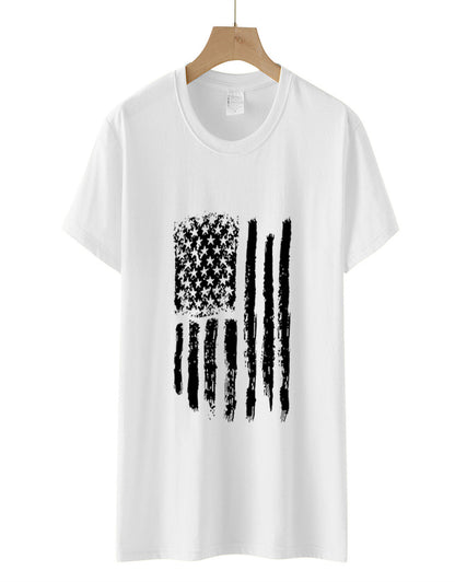 Summer American Flag Ink Printed T-shirt
