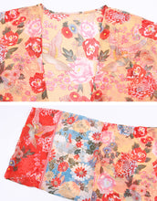 Load image into Gallery viewer, Long Rayon Floral Print Kimono Coverup
