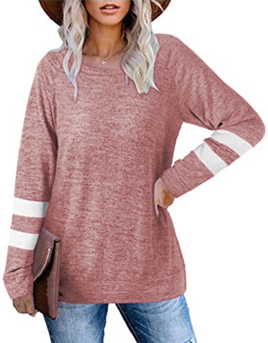 Basic Tee With Striped Sleeve T-shirt