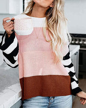 Load image into Gallery viewer, Striped Color Block Casual Loose Knitted Pullover
