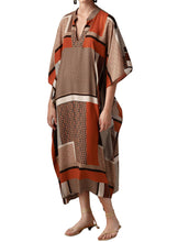 Load image into Gallery viewer, Loose Fit Long Geometric Print Kaftan Dresses
