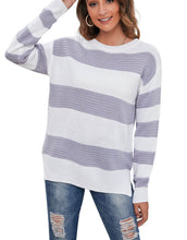 Load image into Gallery viewer, Concise Striped Knitted Sweater
