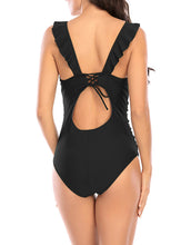 Load image into Gallery viewer, One Piece Swimsuit Ruffled Lace Up Monokini
