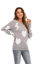 Load image into Gallery viewer, Cute Lightning Valentine Heart Sweater Grey XL
