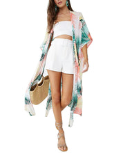 Load image into Gallery viewer, Rayon Leaf Print Kimono Coverup
