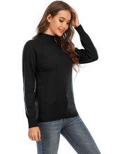 Load image into Gallery viewer, Simple Black Mock Neck Sweatershirt
