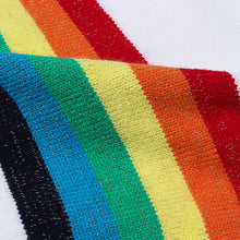Load image into Gallery viewer, Rainbow Stripe Dropped Shoulders Sweater Black
