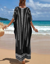 Load image into Gallery viewer, Stripe Print Plus Size Beach Coverup
