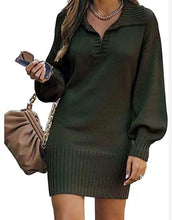 Load image into Gallery viewer, Solid Color Casual Sweater Dress
