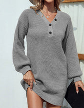 Load image into Gallery viewer, Solid Color Casual Sweater Dress
