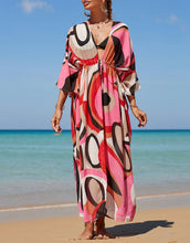 Load image into Gallery viewer, Floral Print Open Front Beach Kimono Cardigan
