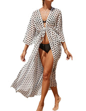 Load image into Gallery viewer, Floral Print Open Front Beach Kimono Cardigan
