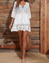 Load image into Gallery viewer, Lace Stitching Bathing Suit Cover Ups Beach Dresses
