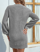 Load image into Gallery viewer, Solid Color Casual Sweater Dress
