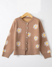 Load image into Gallery viewer, Cardigan Sweaters with Daisy Flower Floral Print
