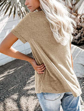 Load image into Gallery viewer, Solid  Basic T-shirt with A Cute Front Pocket
