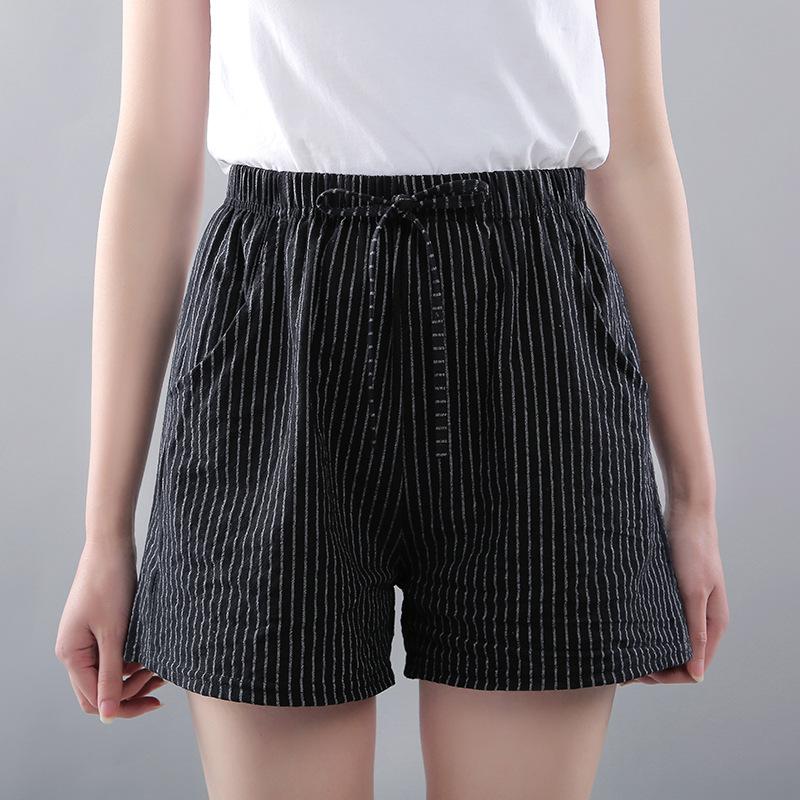 Elastic Waist Striped Summer Dailylife Shorts