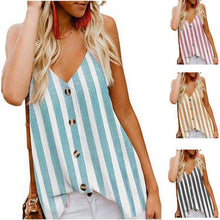 Load image into Gallery viewer, Casual Sleeveless Striped BlousesTank Tops
