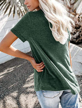 Load image into Gallery viewer, Solid  Basic T-shirt with A Cute Front Pocket
