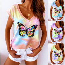 Load image into Gallery viewer, Cute Colorful Butterfly Basic Tshirts
