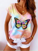 Load image into Gallery viewer, Cute Colorful Butterfly Basic Tshirts
