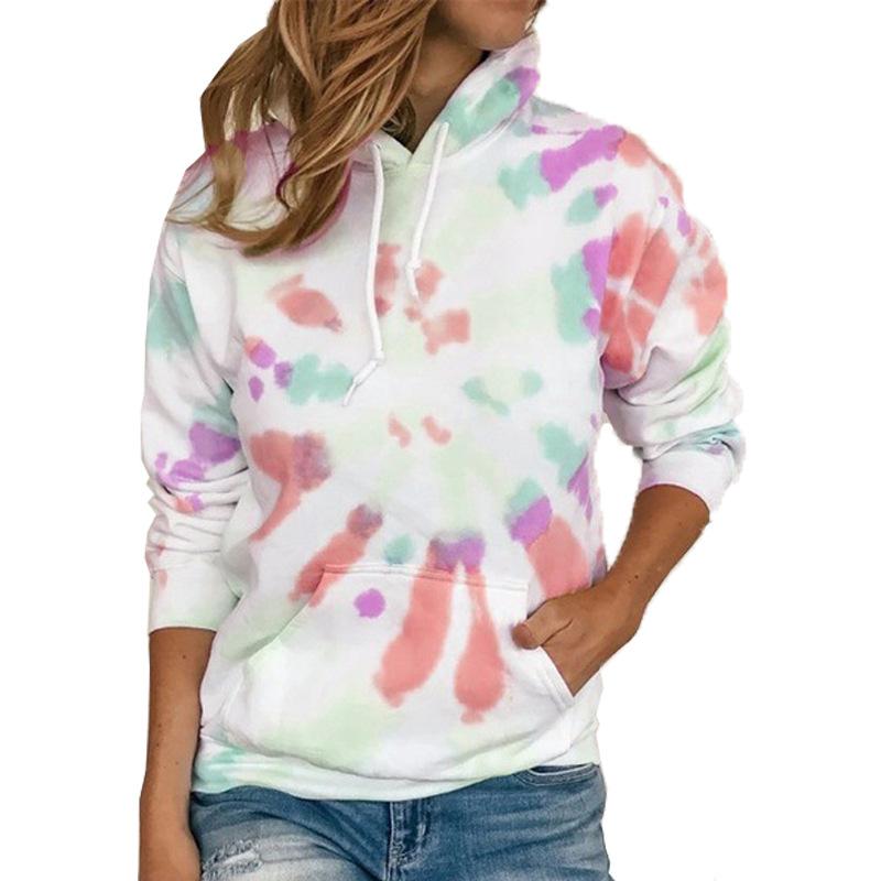 Tie Dye Print Hoodie Loose Casual Sweatshirt