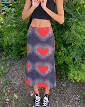 Load image into Gallery viewer, Heart Print Bohemian A line Midi Skirt
