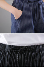 Load image into Gallery viewer, Elastic Waist Striped Summer Dailylife Shorts
