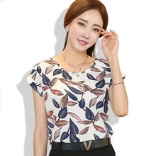 Load image into Gallery viewer, Basic Pleated Chiffon Floral Printed Blouse Tshirt
